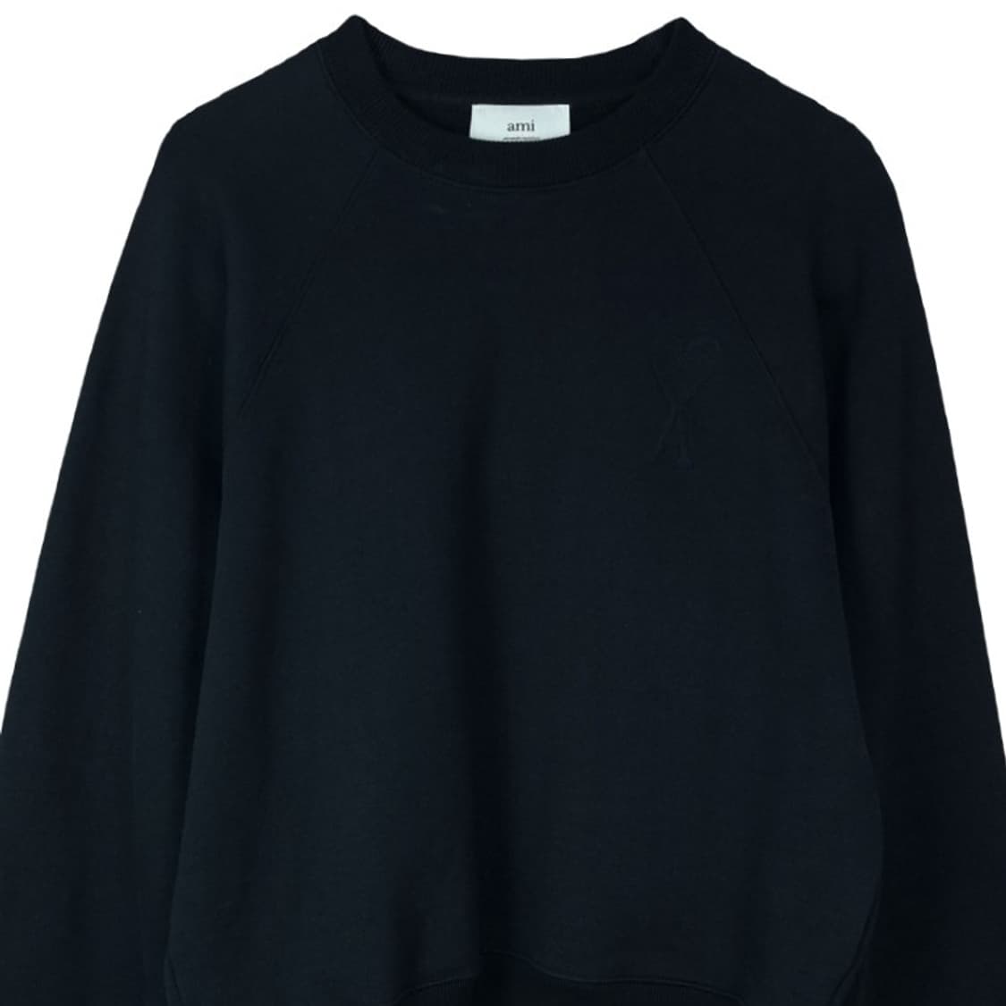 [아미] 블랙 하트 로고 자수 오버사이즈 맨투맨 블랙 P01324 상품이미지4