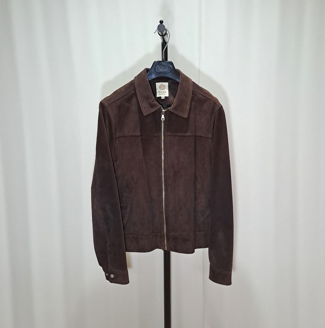 (택포) 솔리드블루 이태리 디자인 리얼레더 스웨이드 자켓 50 B191 상품이미지1