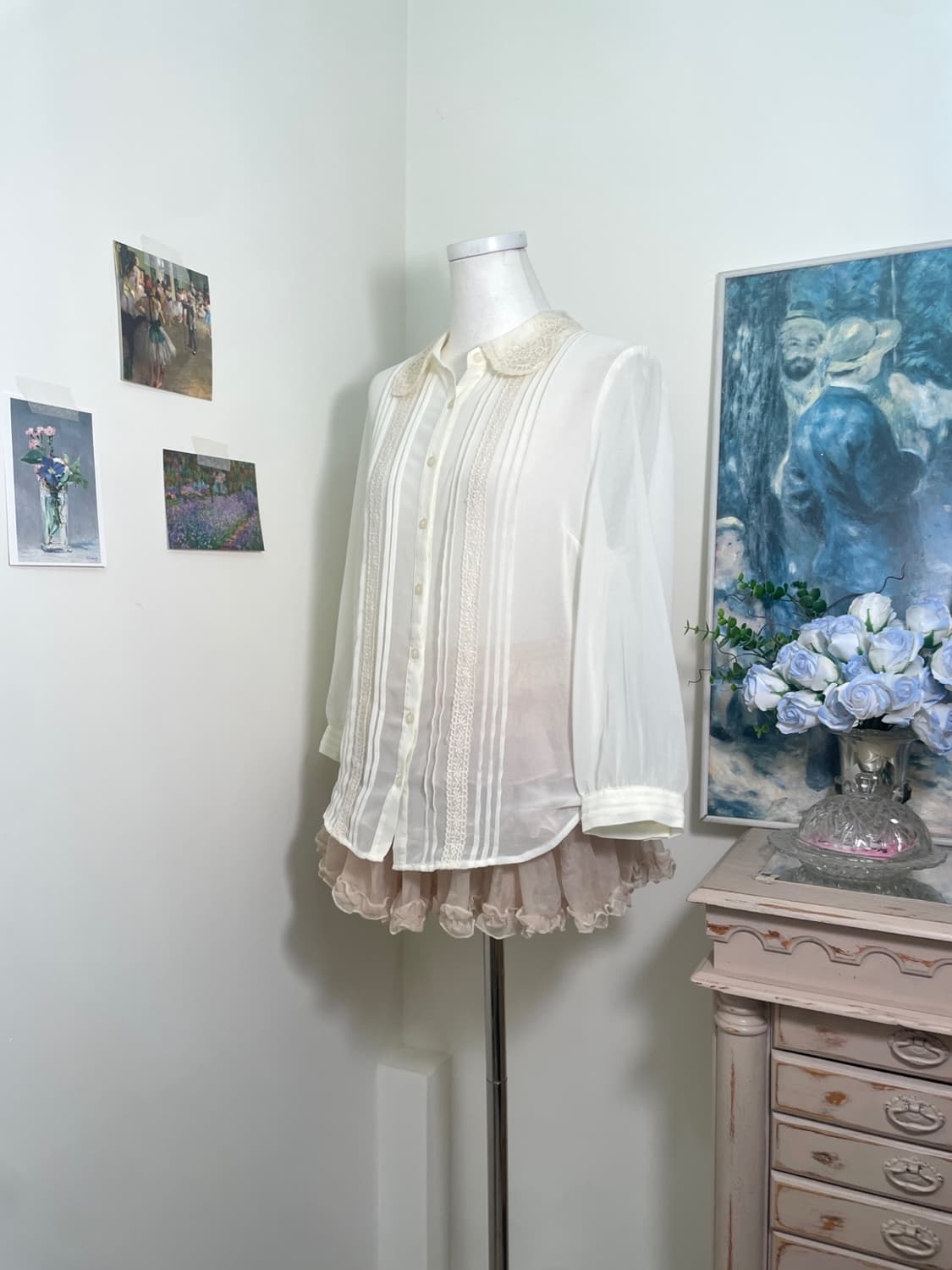 butterivory lace collar chiffon blouse 상품이미지2