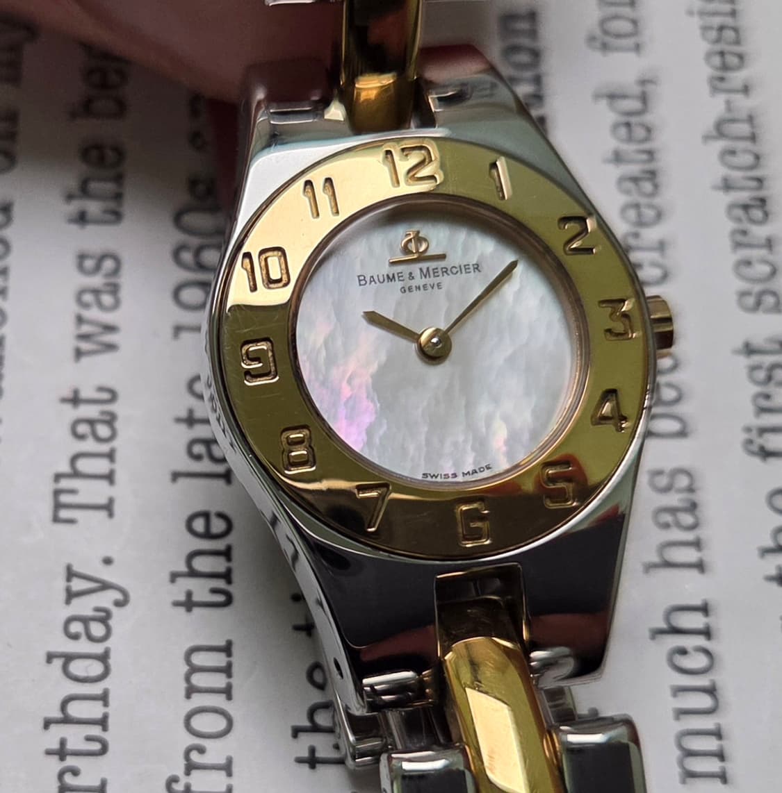 레어] 보메메르시에 리네아(Linea) 자개판 콤비 브레이슬릿 ver. 상품이미지1