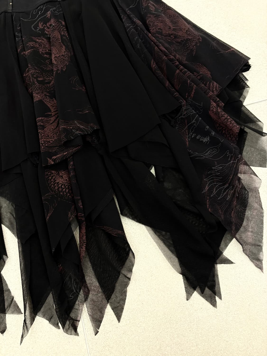 Ozz on 언발 시스루 스커트 상품이미지5