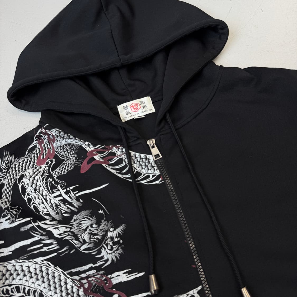 JPN 제팬 용호상박 드래곤 용 호랑이 오리엔탈 후드집업 상품이미지4