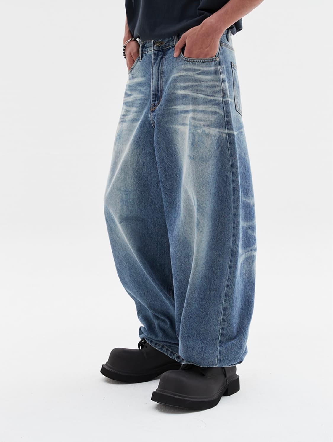 DNSR 어썸 배기 데님팬츠 블루 L 상품이미지2