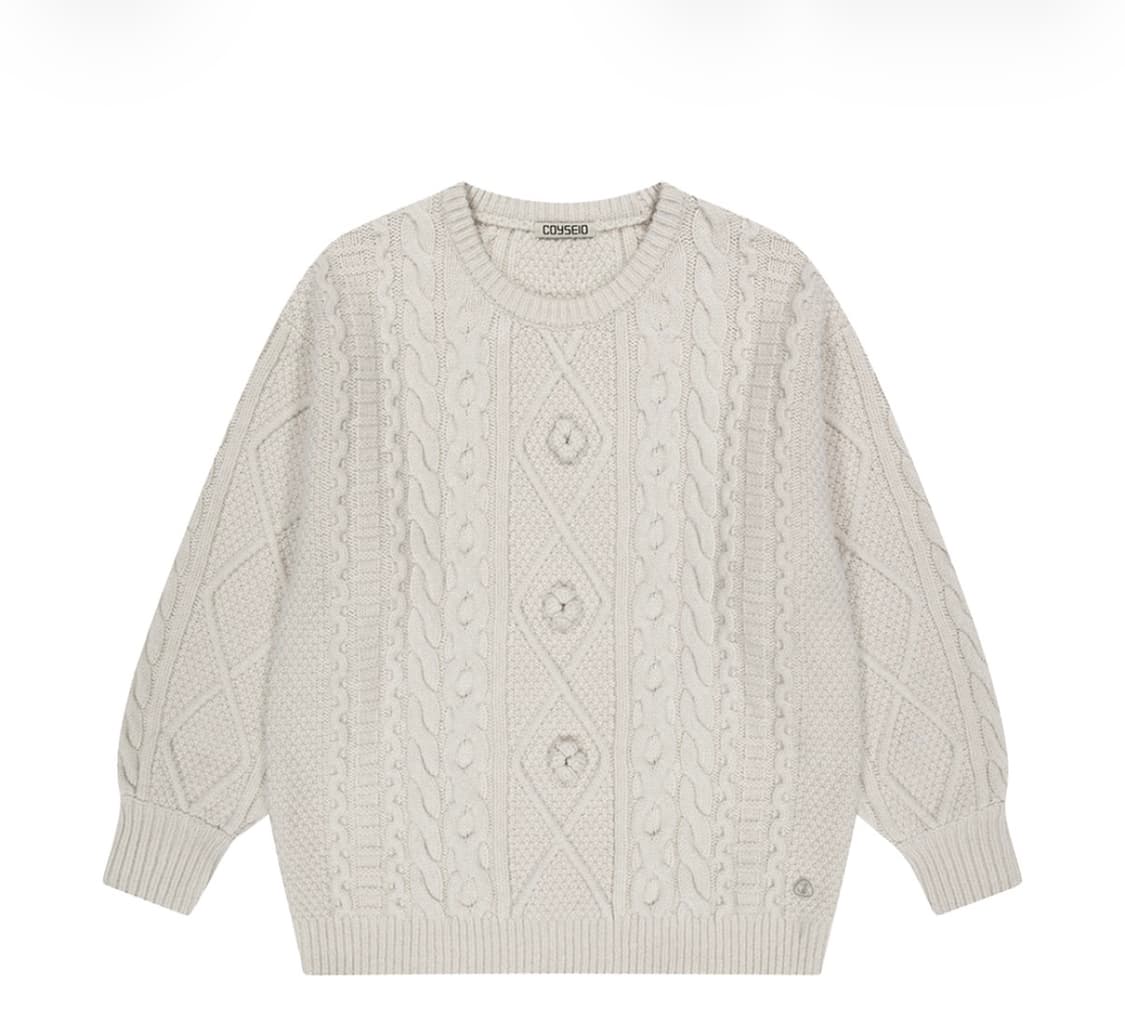 코이세이오 폼폼 케이블 니트 아이보리 상품이미지1