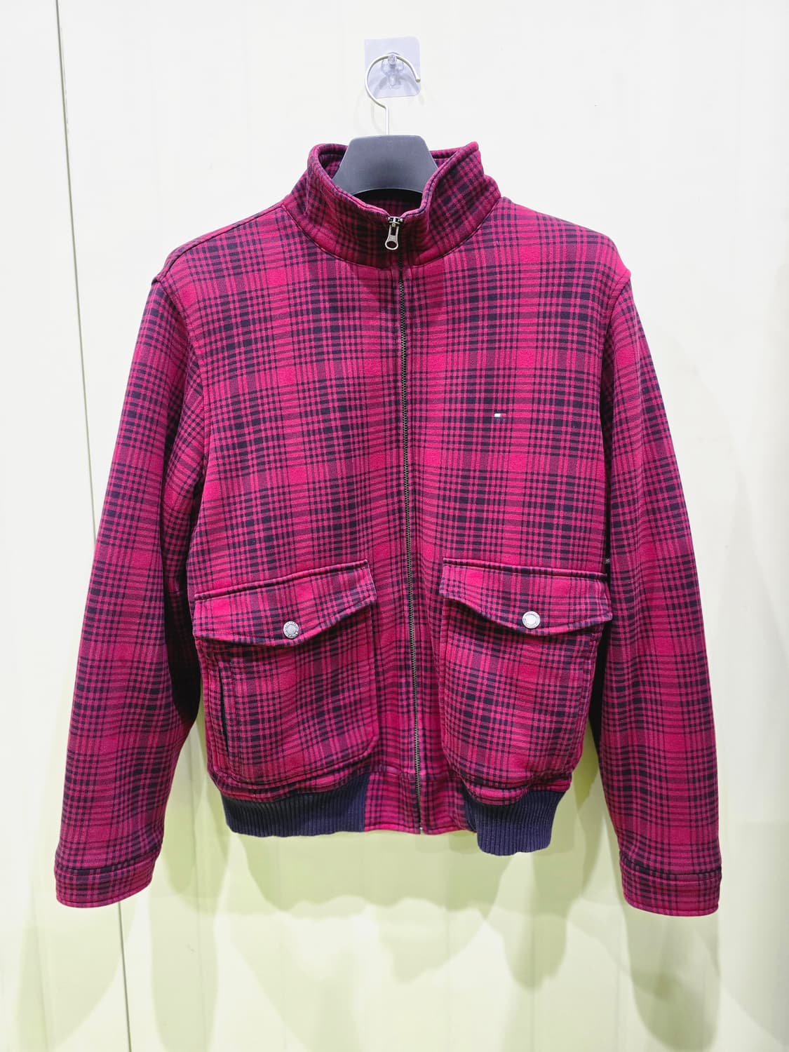 타미힐피거 체크 봄버 자켓 레드 상품이미지1