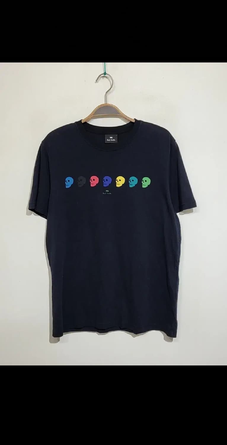 (M) 폴스미스 반팔티 블랙 해골 프린트 면티셔츠  상품이미지1