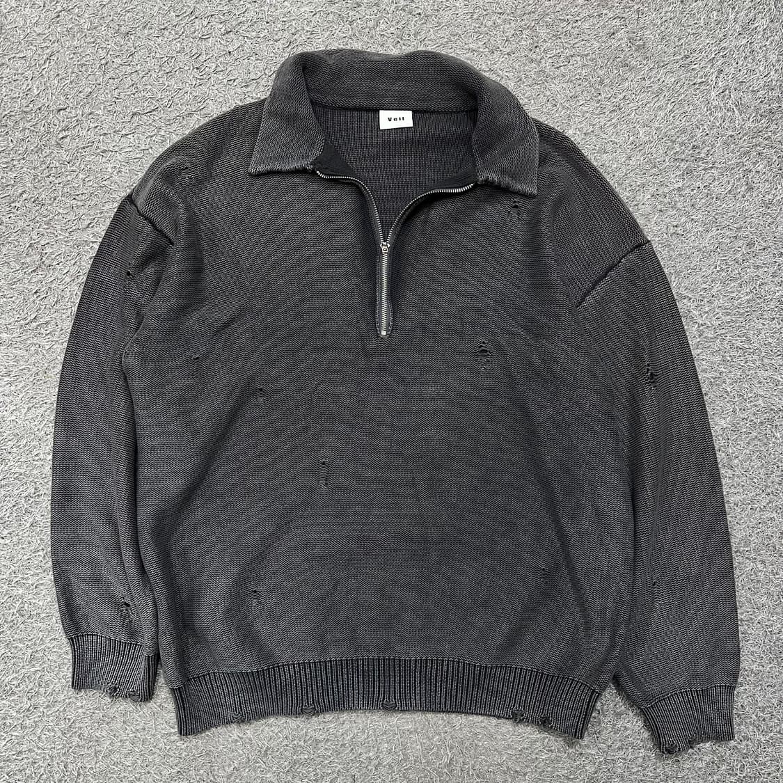 [100-105] veil 데미지워싱 카라니트 상품이미지2