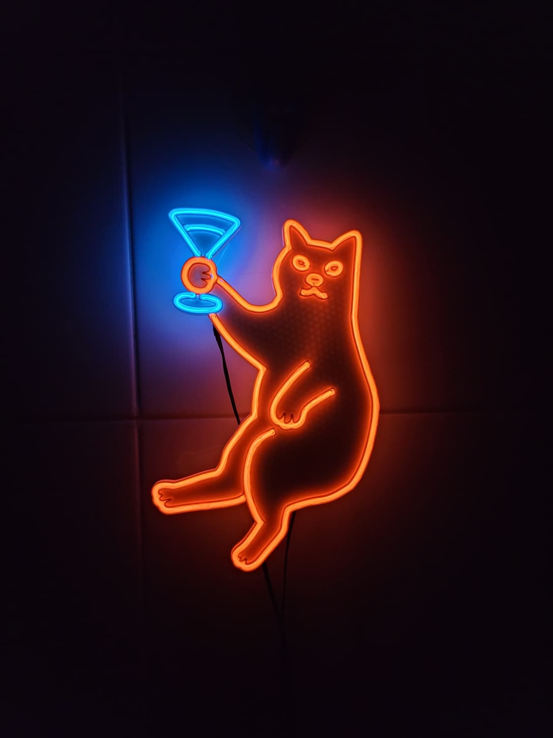 네온사인 고양이 칵테일 led 램프 조명 무드등 상품이미지2