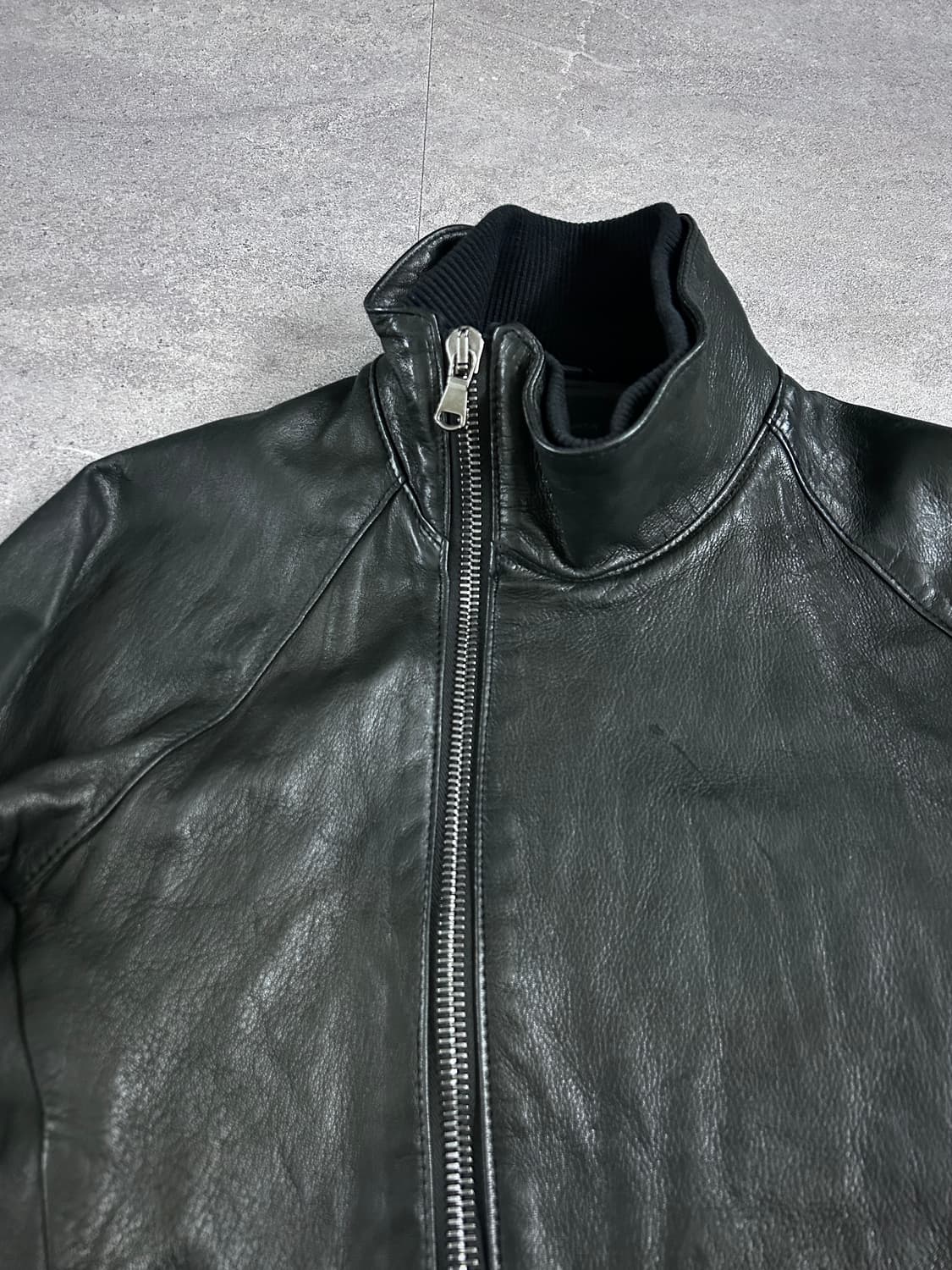 준 하시모토 사선 지퍼 램스킨 자켓 상품이미지2