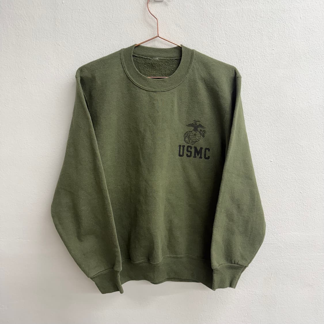 90s usa usmc 기모 맨투맨 티셔츠 카키 m 상품이미지1