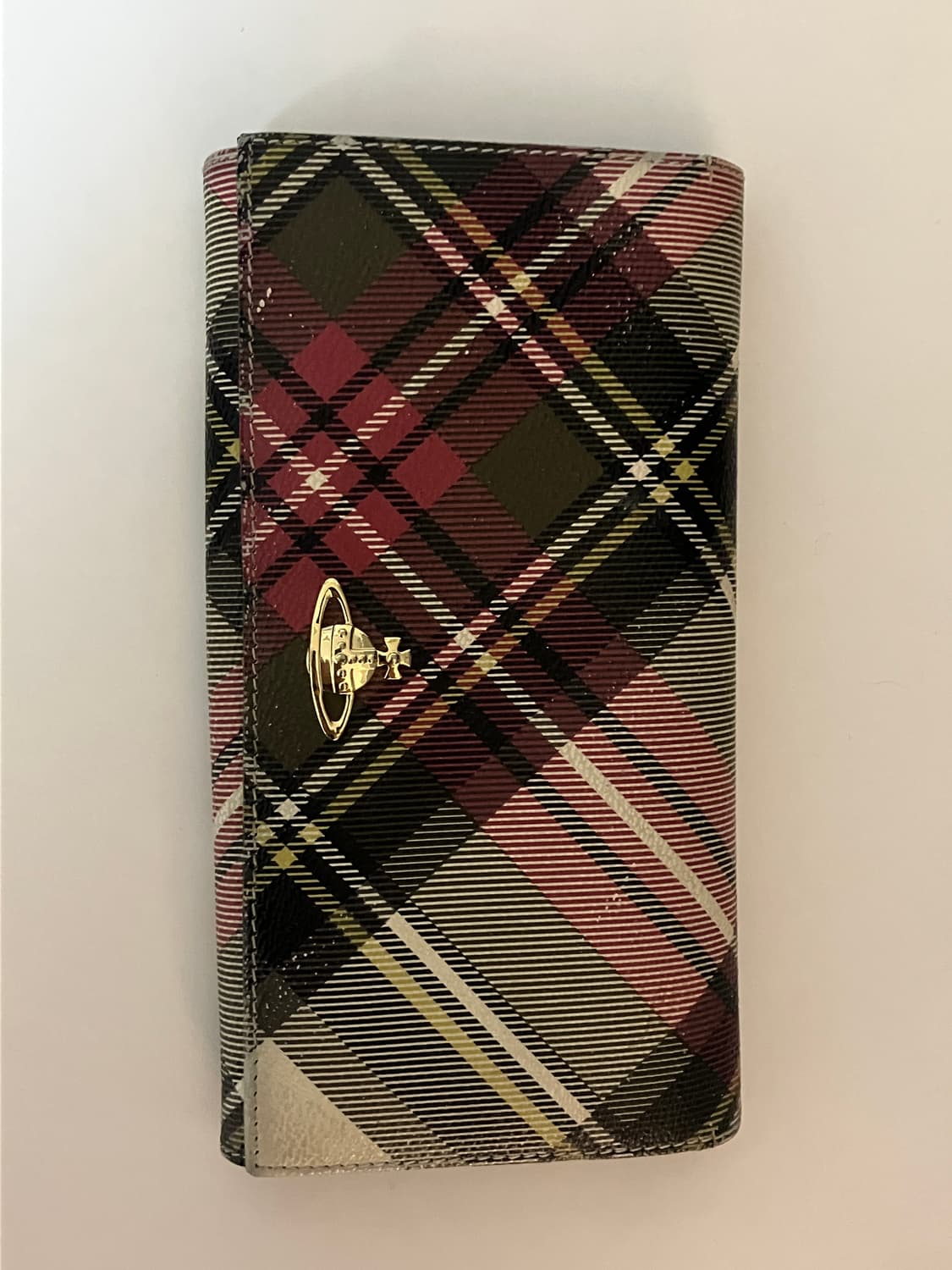 비비안웨스트우드 런던 체크 패턴 장지갑 상품이미지1