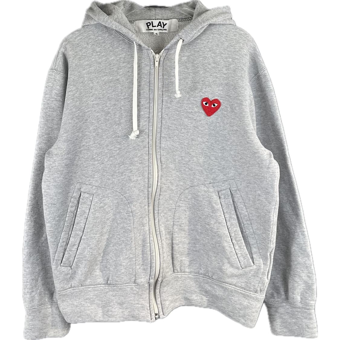 [S] 꼼데가르송 플레이 레드와펜 자수 후드집업 상품이미지1