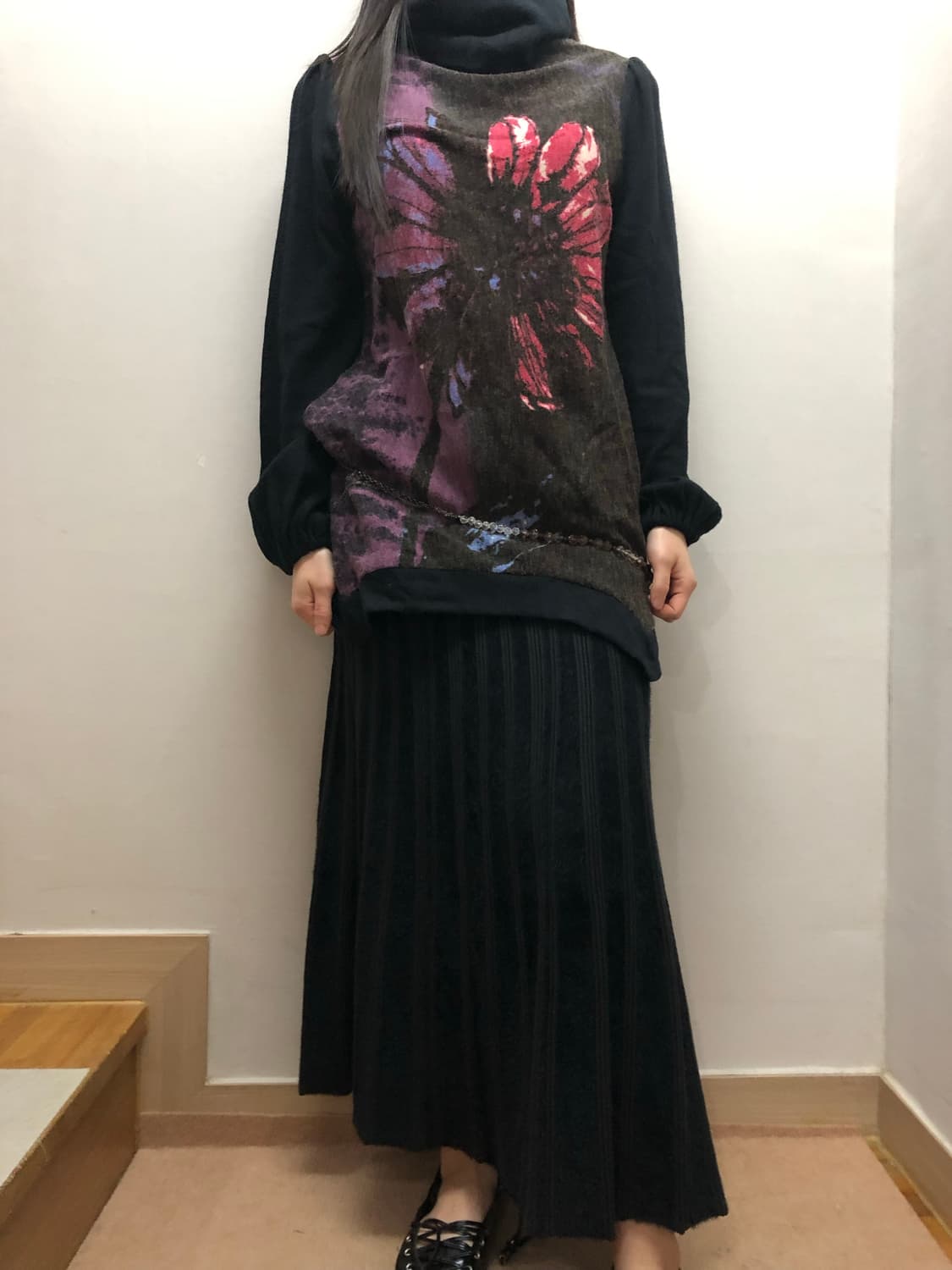 빈티지 블랙 오리엔탈 탑 상품이미지4