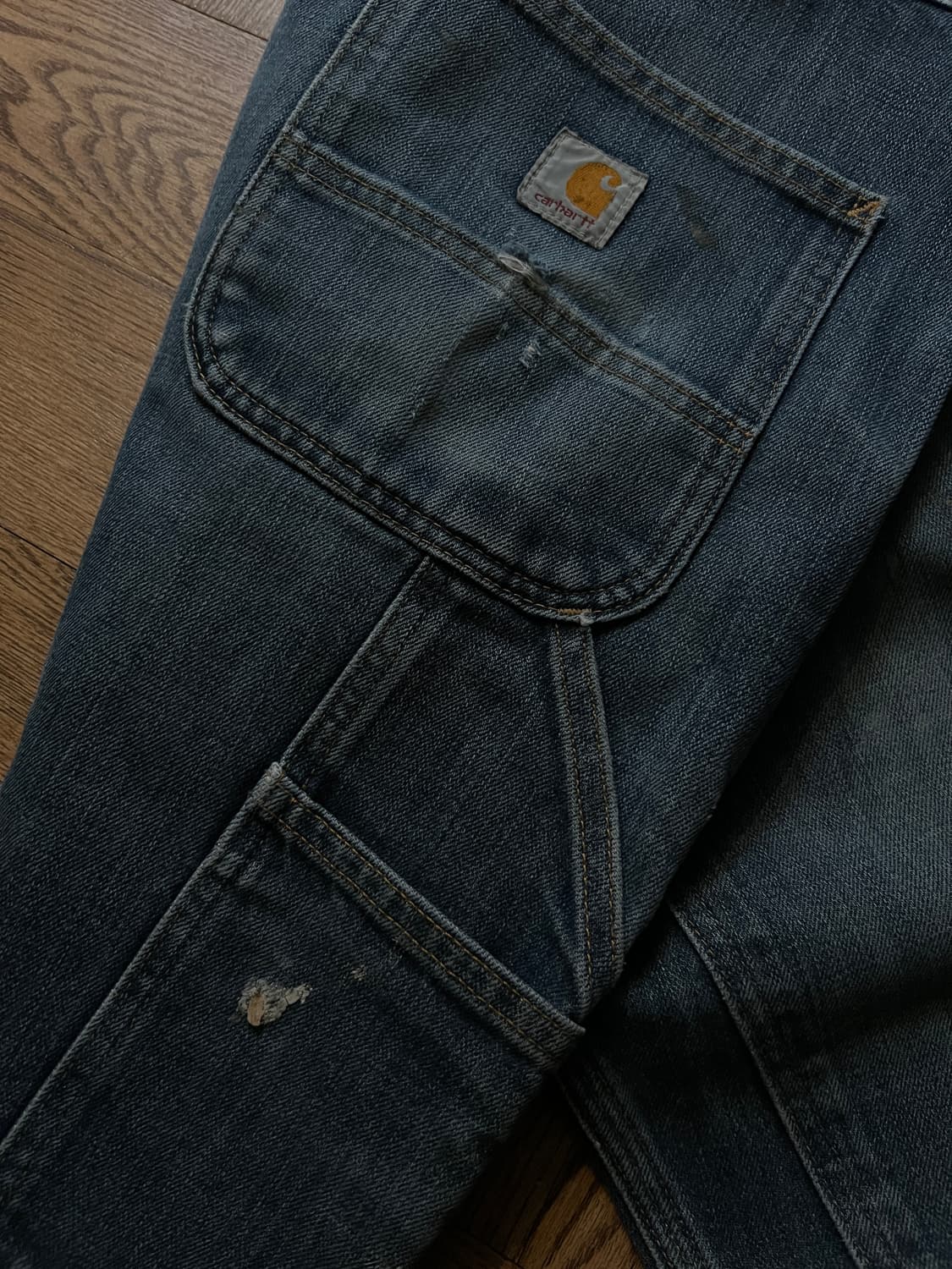 [36]칼하트 USA 더티워싱 더블니 워크 데님 팬 상품이미지8