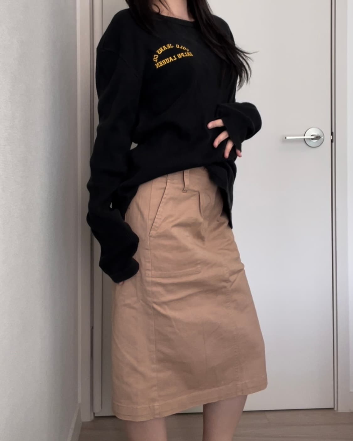 camel cotton midi skirt 상품이미지1