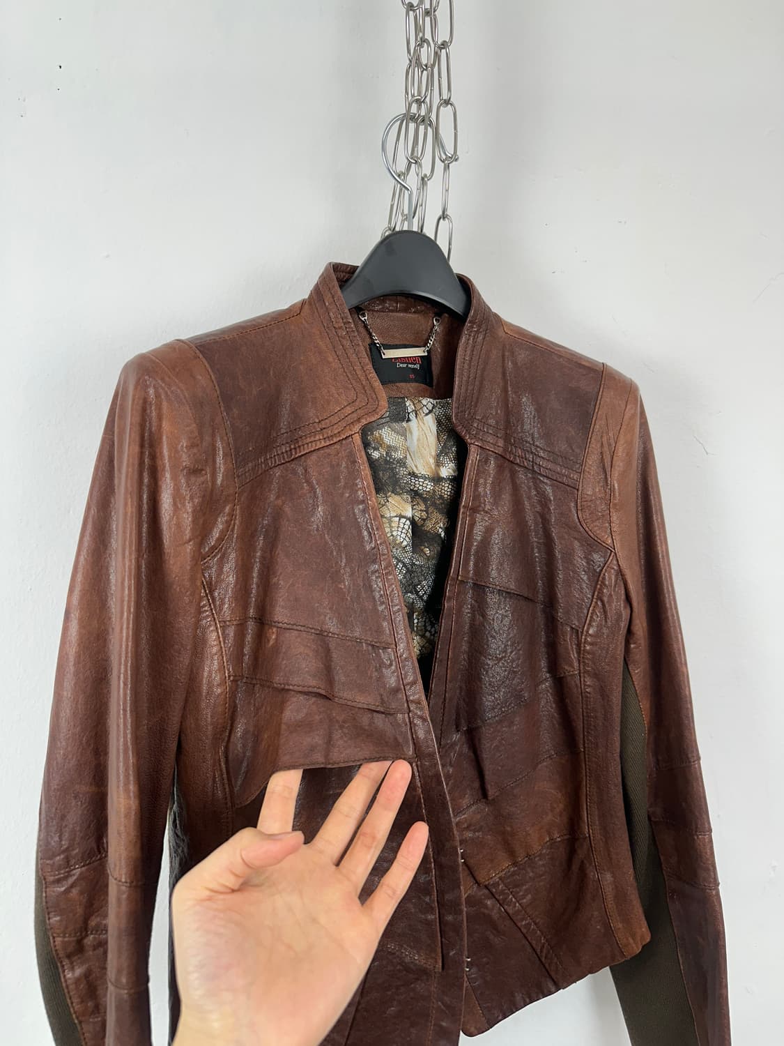 Panelled Leather & Knit Hybrid Jacket 상품이미지7