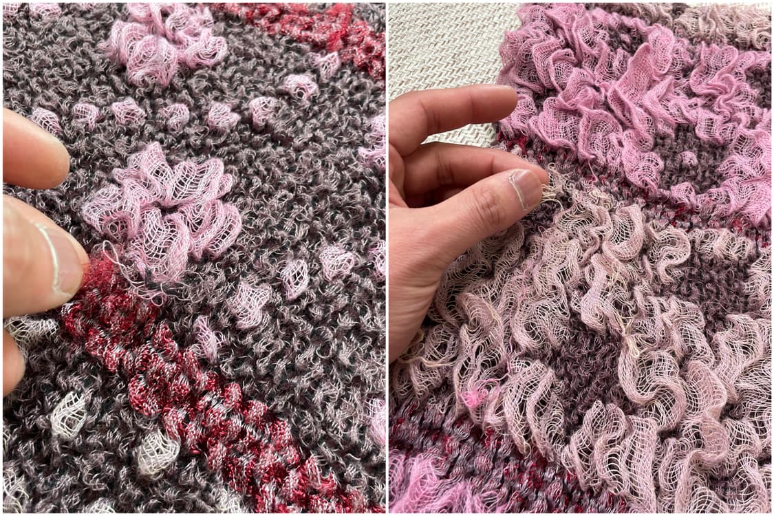 빈티지 플로럴 텍스처 니트 머플러 J04118 상품이미지10