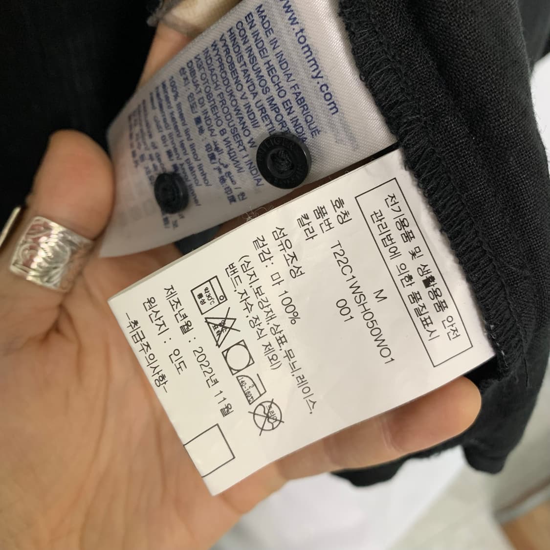 타미힐피거 빈티지 베이직 린넨 여성 셔츠 블랙 M 상품이미지7