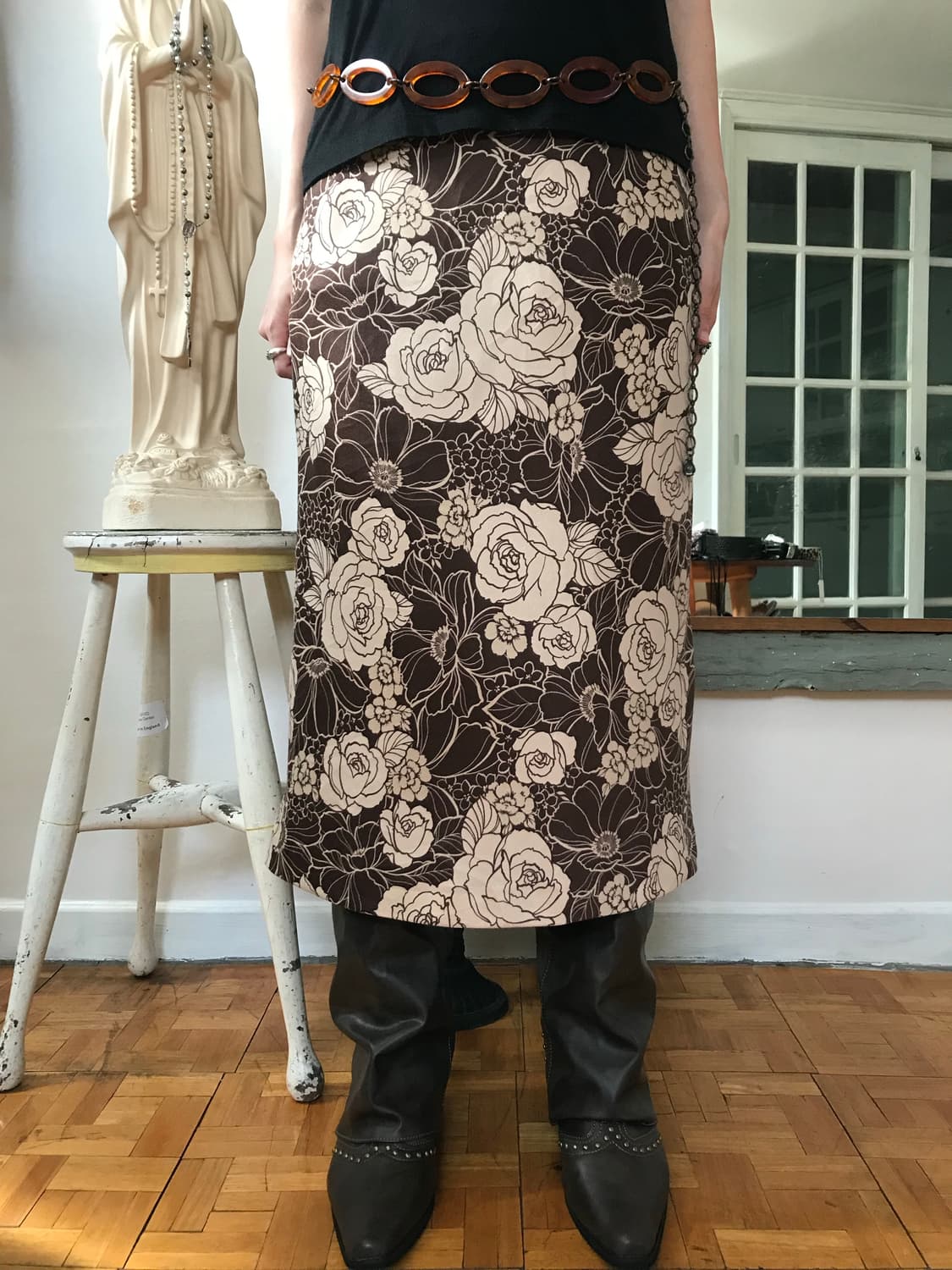 vintage pattern skirt 상품이미지2