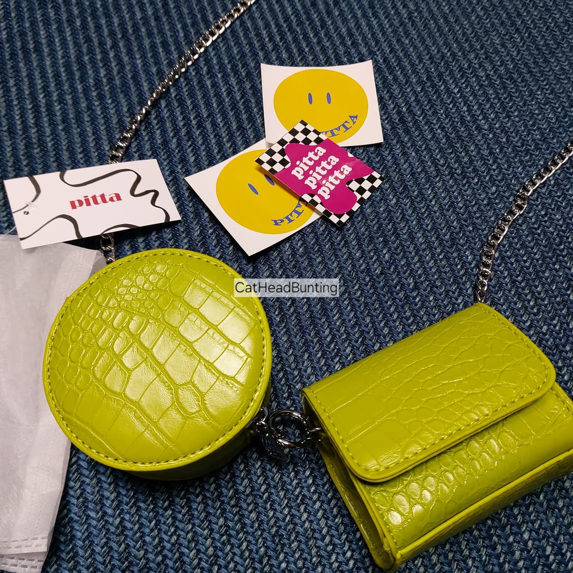 라임 미니백 2개+체인 set 상품이미지2