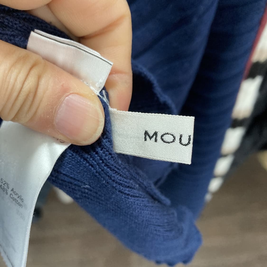 MOUSSY 마우지 여성니트티셔츠 네이비 F 상품이미지4