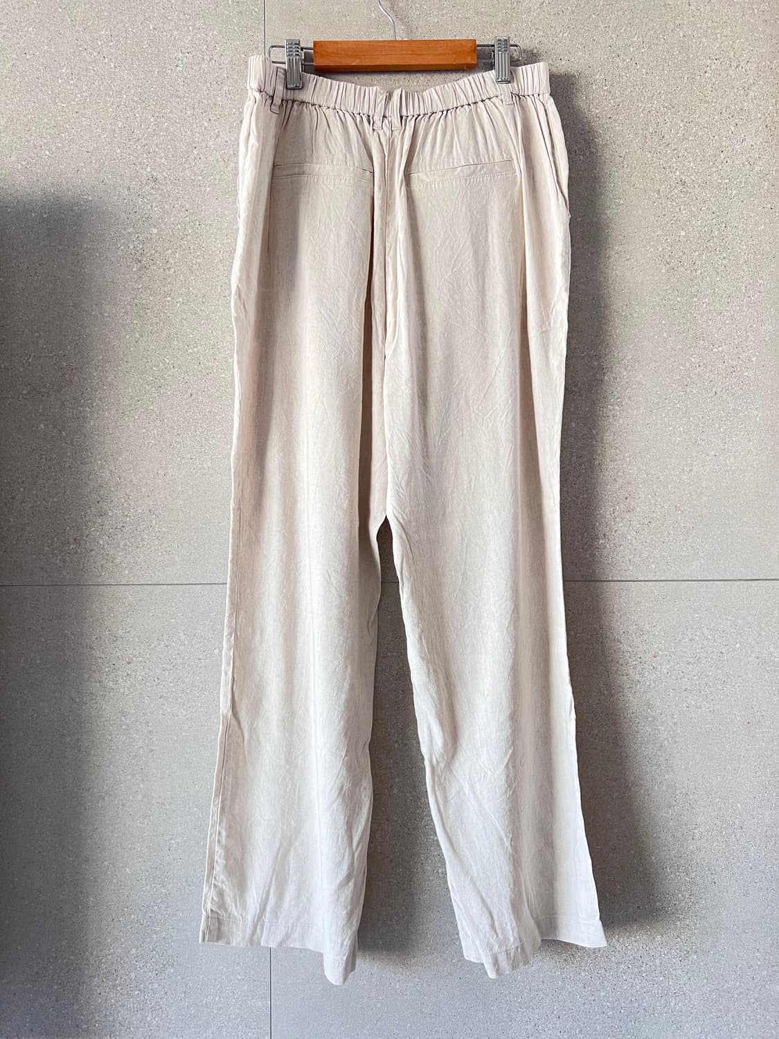 여성 린넨 혼방 세미 와이드 팬츠 아이보리 상품이미지3