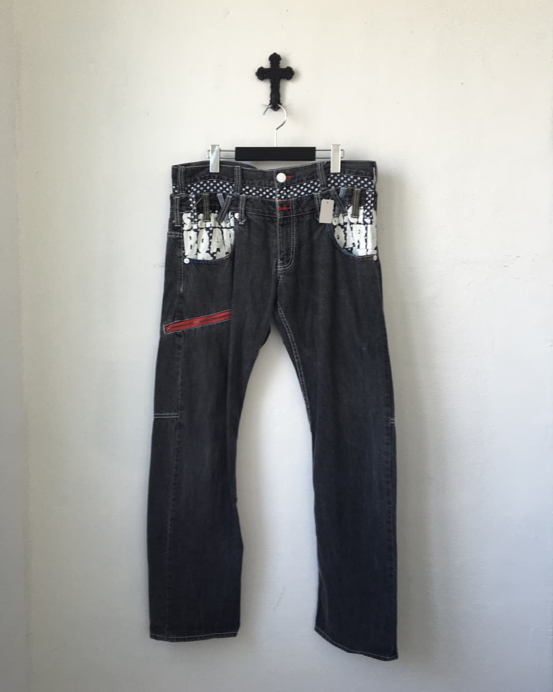 Printing layered denim pants 상품이미지1