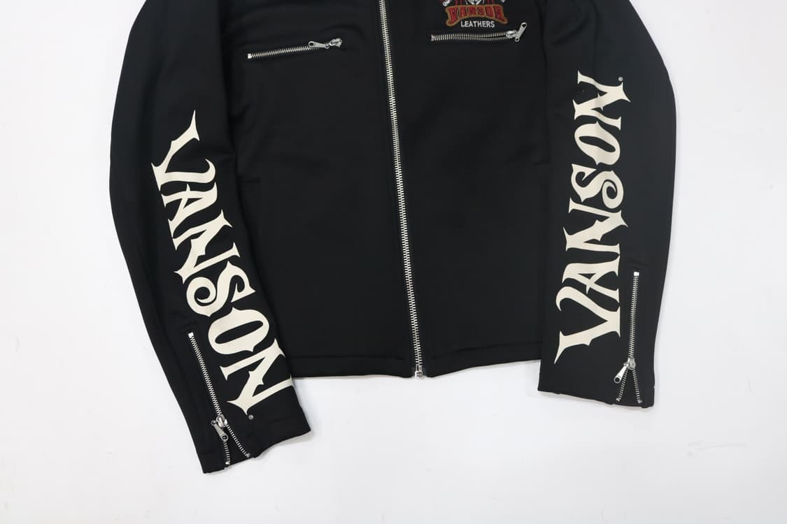 VANSON 밴슨 파이어 자수 스컬 그래픽 저지 라이더 자켓 (XL) 상품이미지6