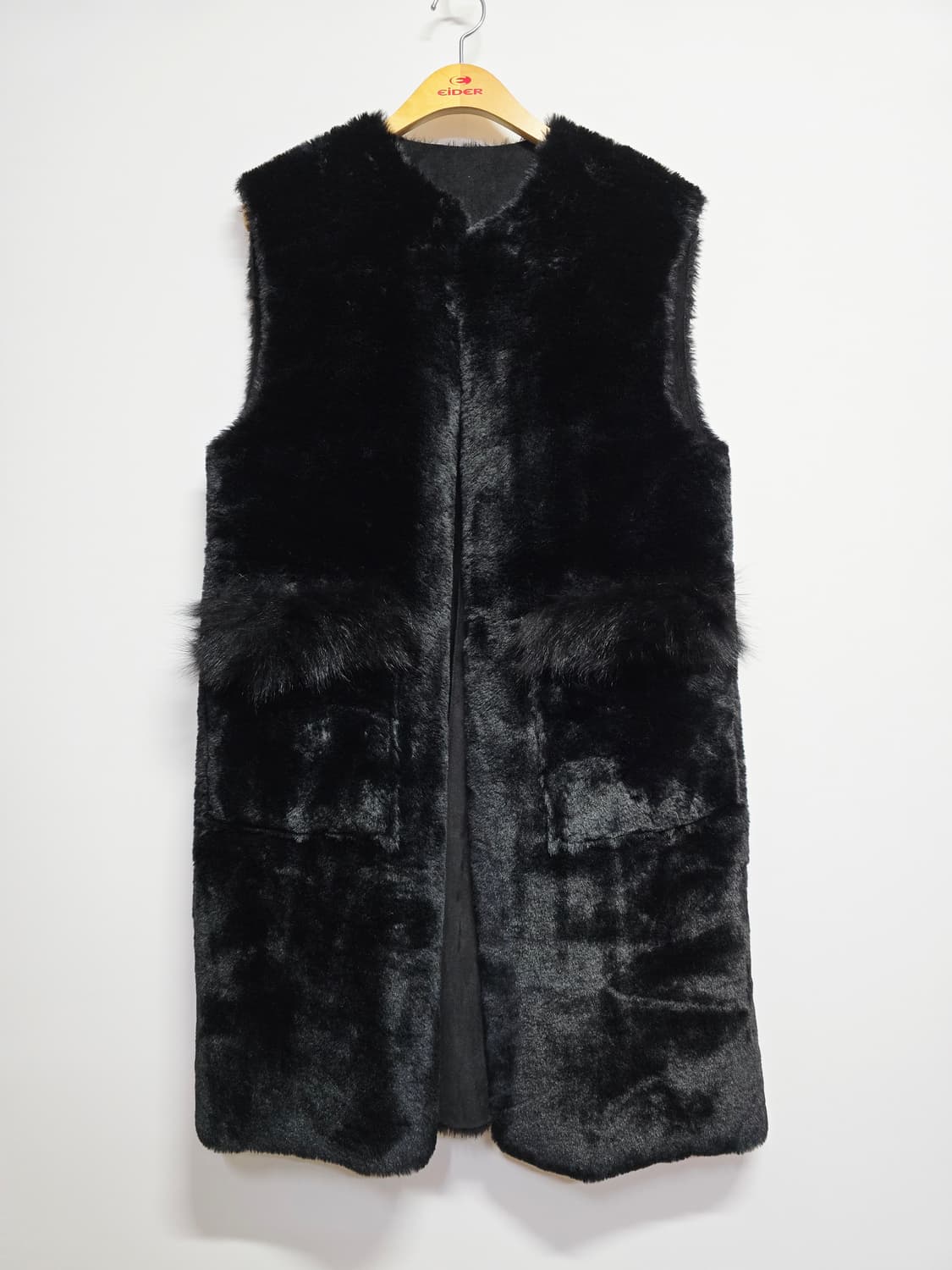 jj지고트 블랙 퍼 조끼 상품이미지1