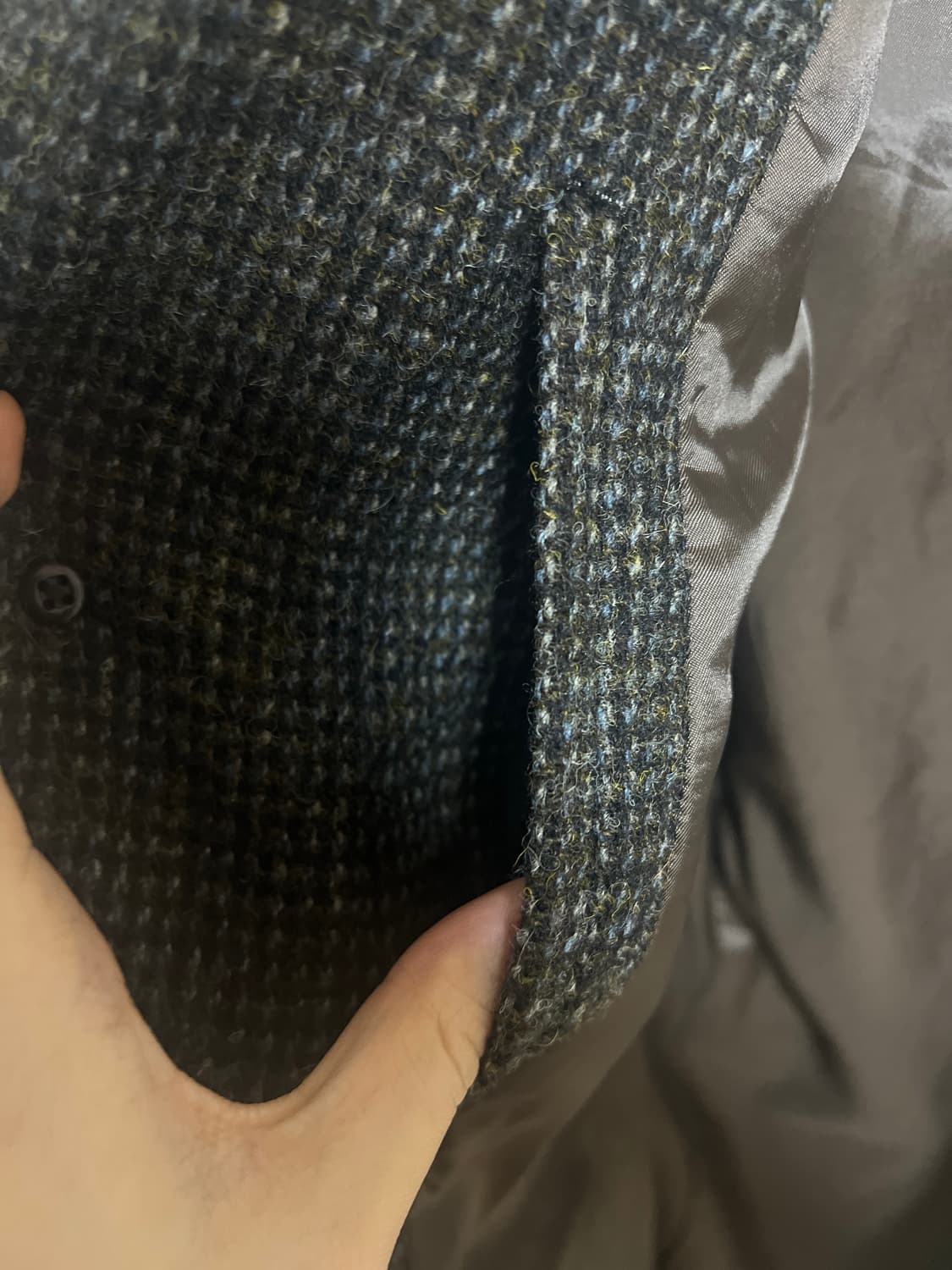 빔즈 해리스트위드 싱글 체스트 체크 코트(XL,100) 상품이미지4