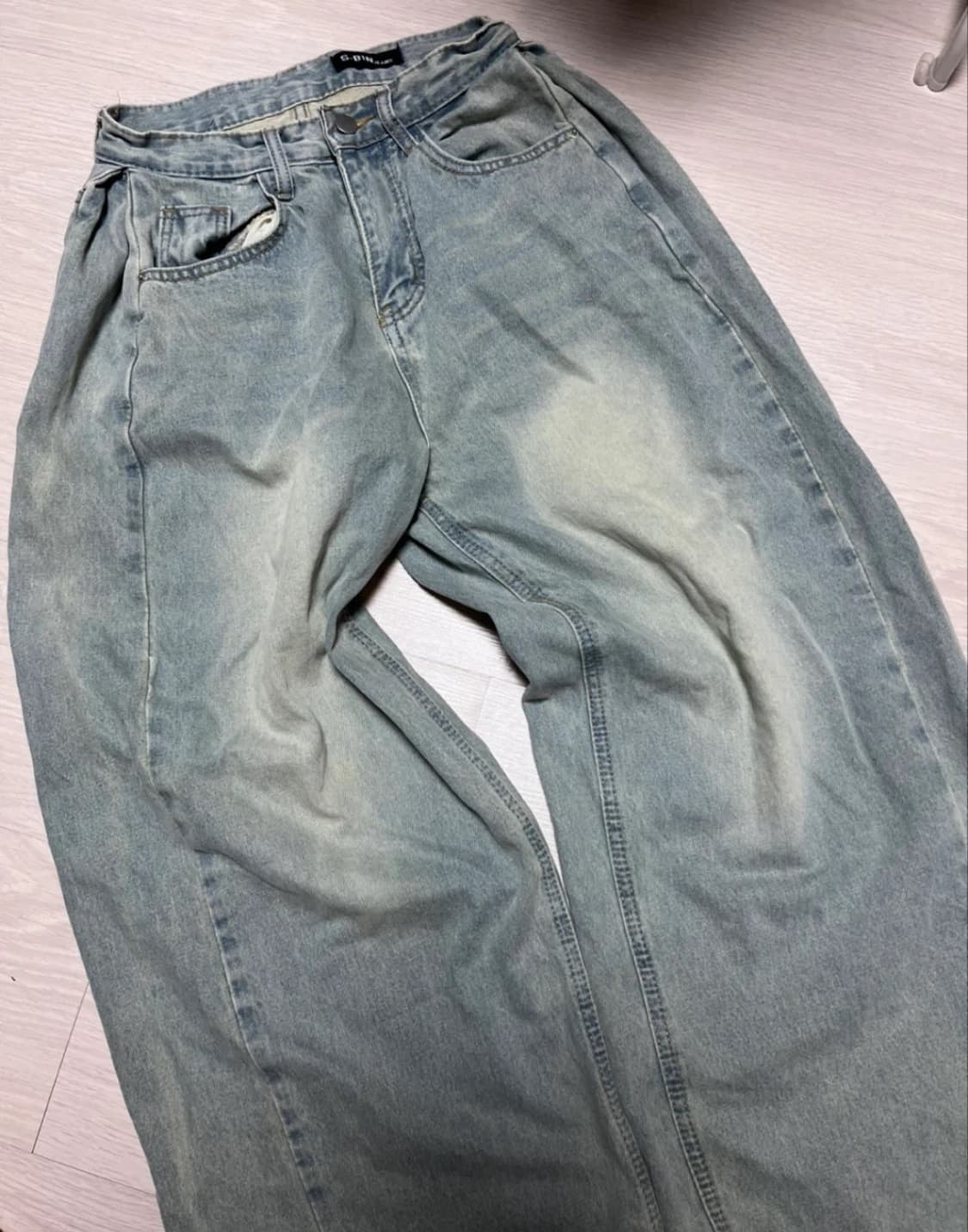 빈티지 워싱 와이드 데님 팬츠 상품이미지1