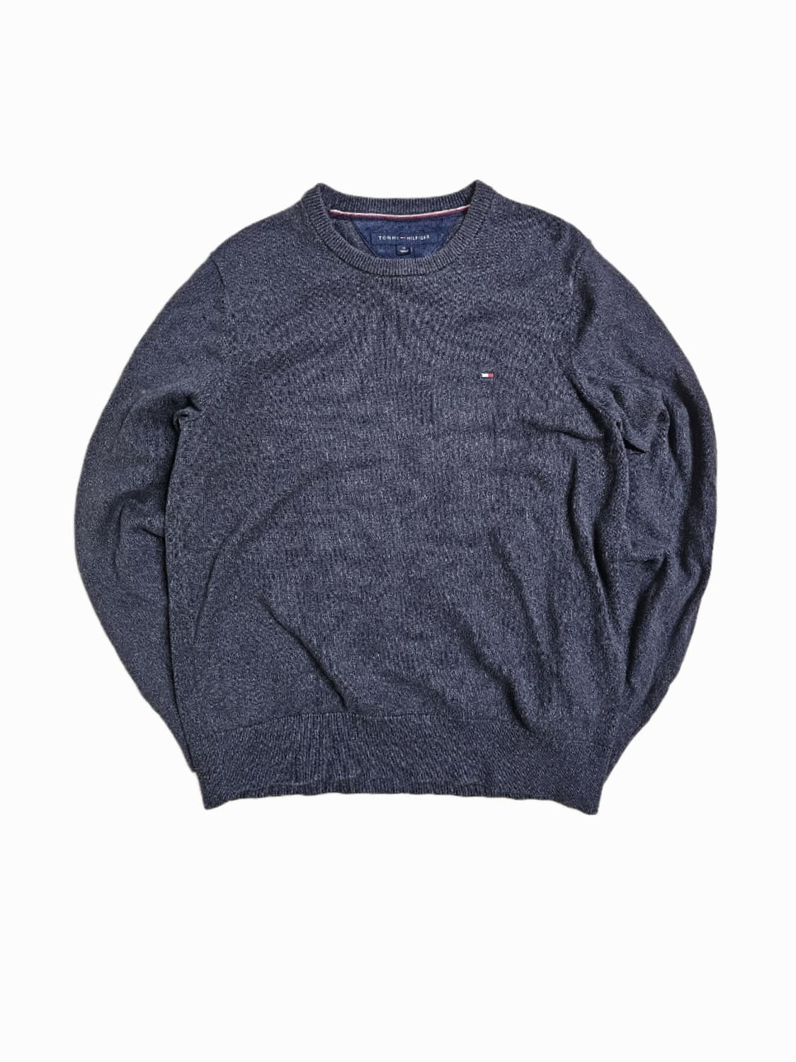 [M] 타미힐피거 멜란지 그레이 케이블 면 니트 스웨터 상품이미지1