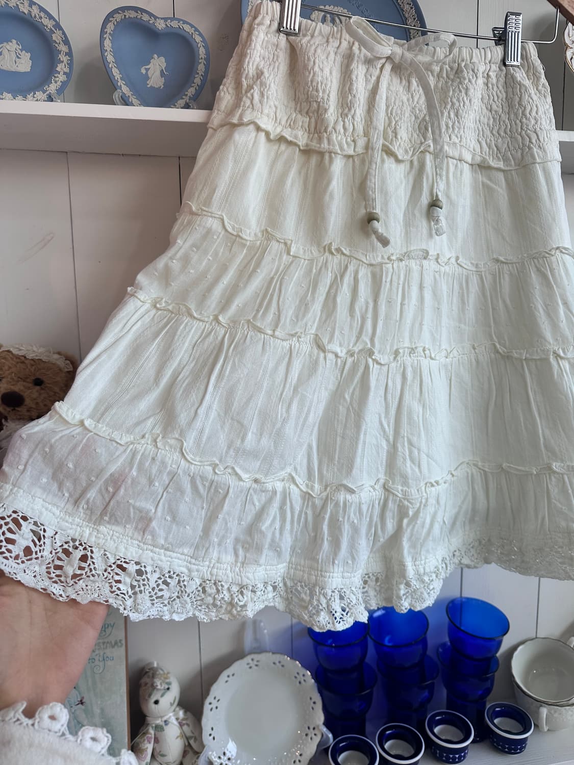 내추럴 코튼 레이스  스커트 상품이미지3