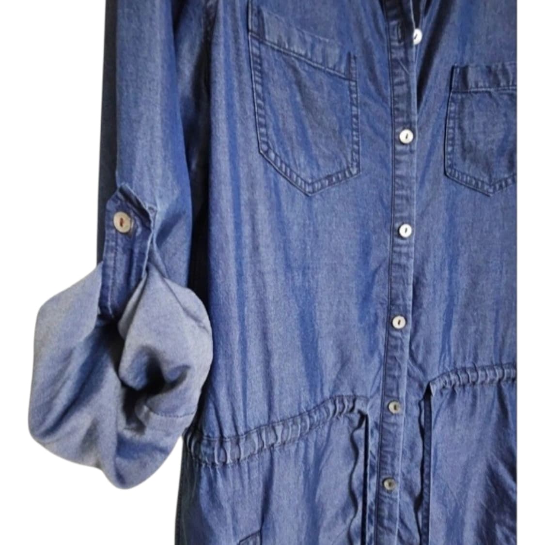 봄데일리룩 | 타미힐피거 데님 셔츠 원피스 55 | 벨트포함 A라인핏 상품이미지7