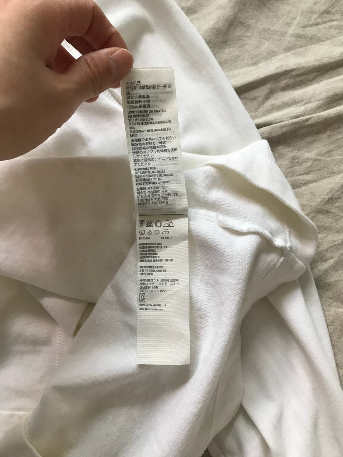 아베크롬비 산양 자수로고 헨리넥 롱슬리브티 화이트 상품이미지9