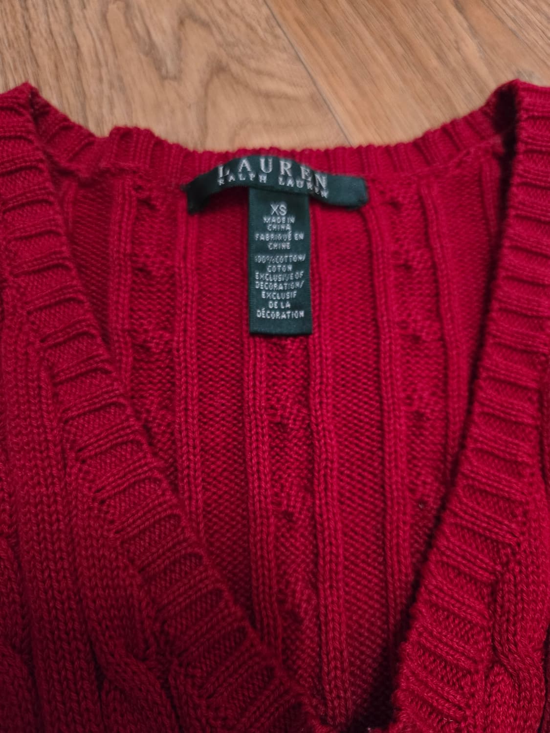 로렌 랄프로렌 정품 여성 브이넥 케이블 니트 상품이미지6