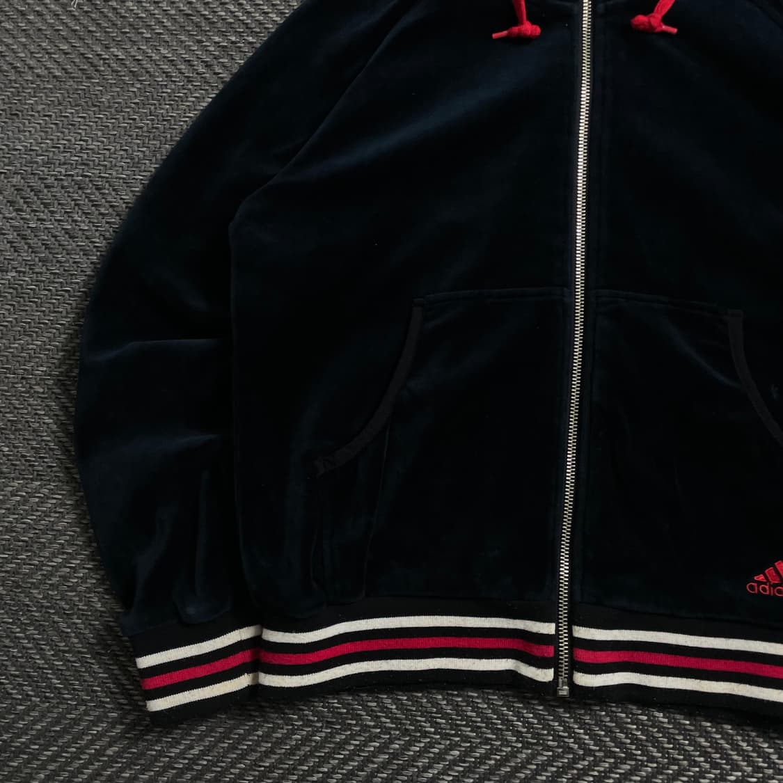 00s 아디다스 y2k 빈티지 벨벳 후드 트랙탑 y 4048 상품이미지4