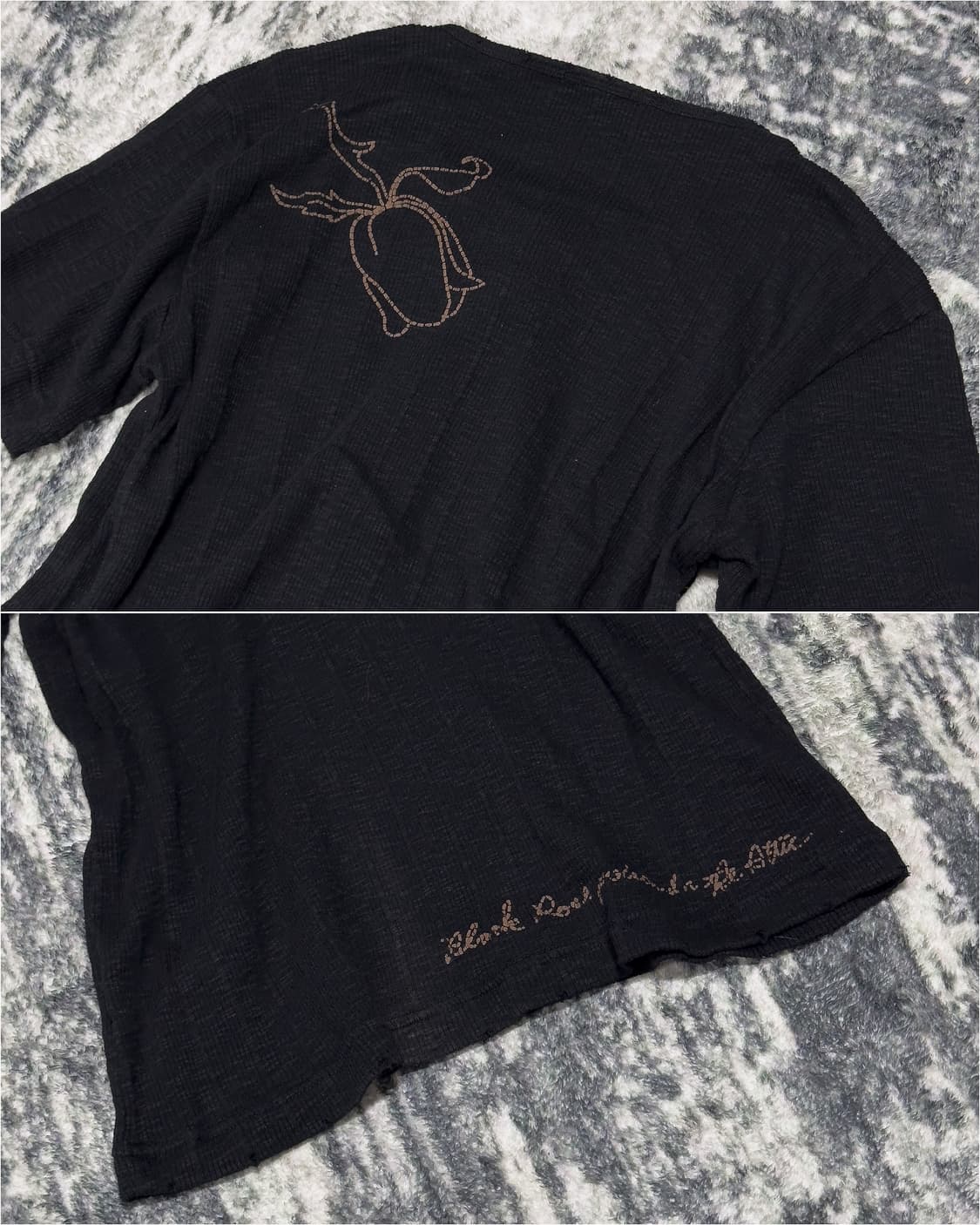 {In The Attic} Skull Rose Ribbed Tee  상품이미지6