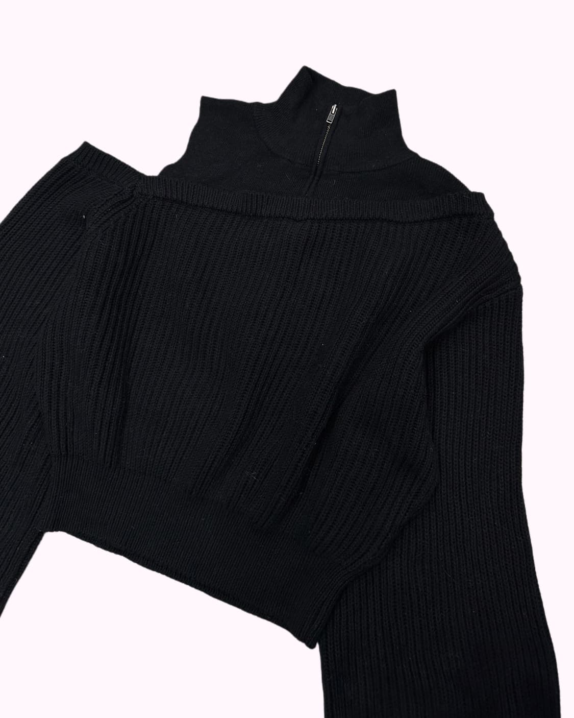 MURUA off-shoulder layered knit zip-up 상품이미지2