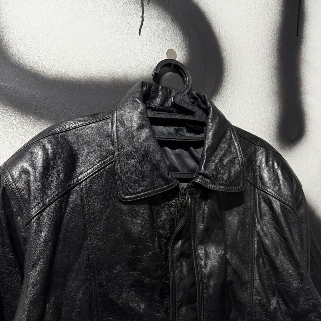 VTG 빈티지 100% 소가죽 리얼 레더 싱글 블루종 자켓 상품이미지3