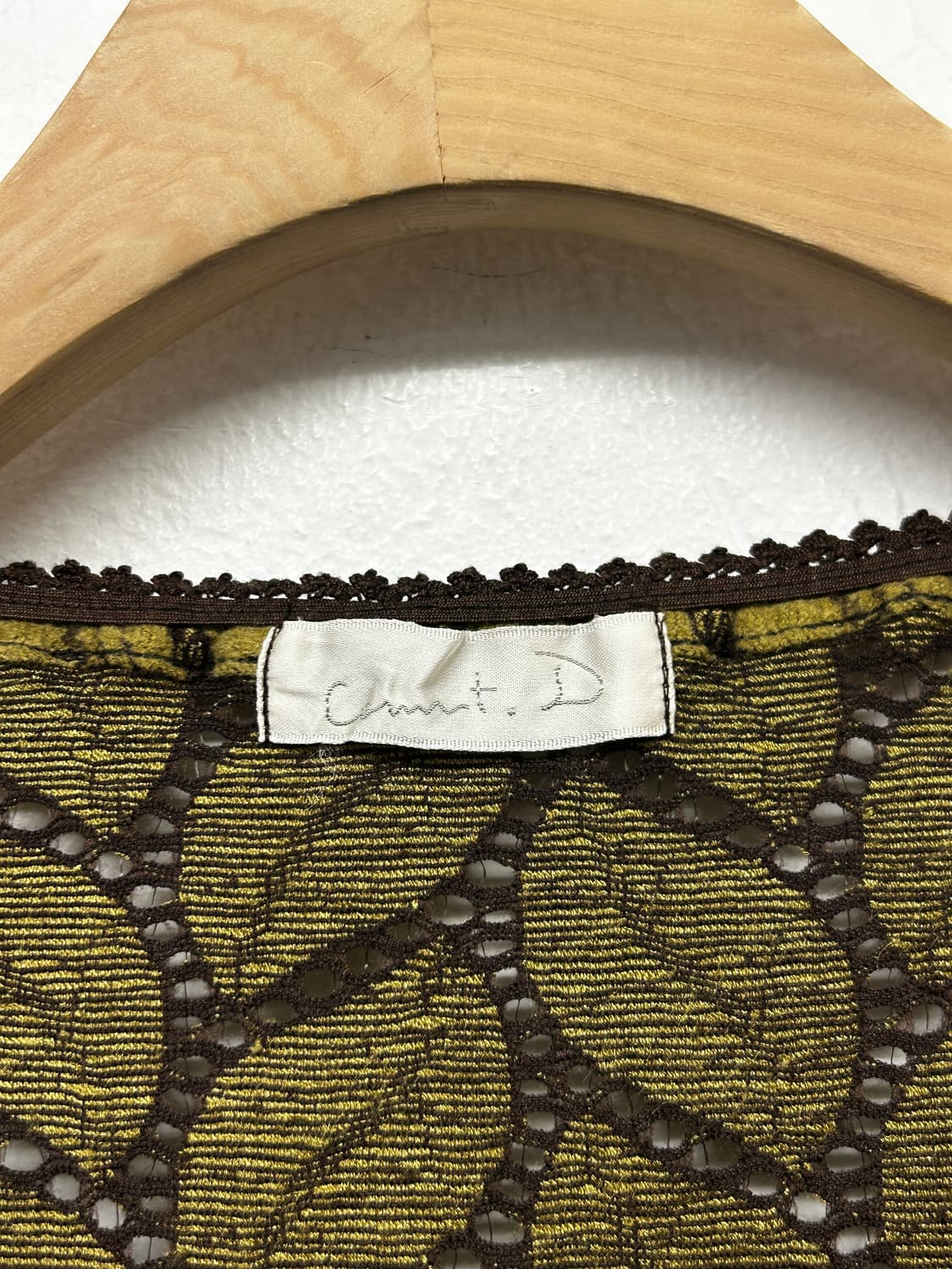 JPN 빈티지 올리브색 잎사귀 패턴 블라우스 상품이미지4