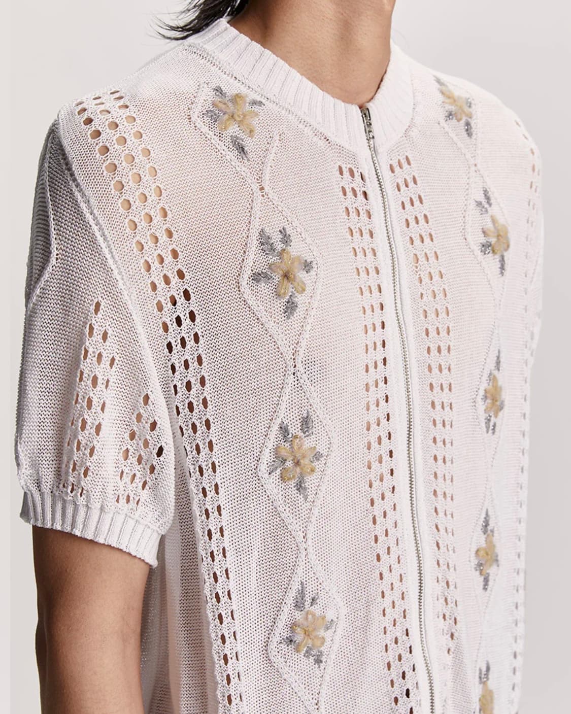 [L]마리아노 25ss CORMAGLIANO 반팔 니트 집업/화이트 상품이미지2