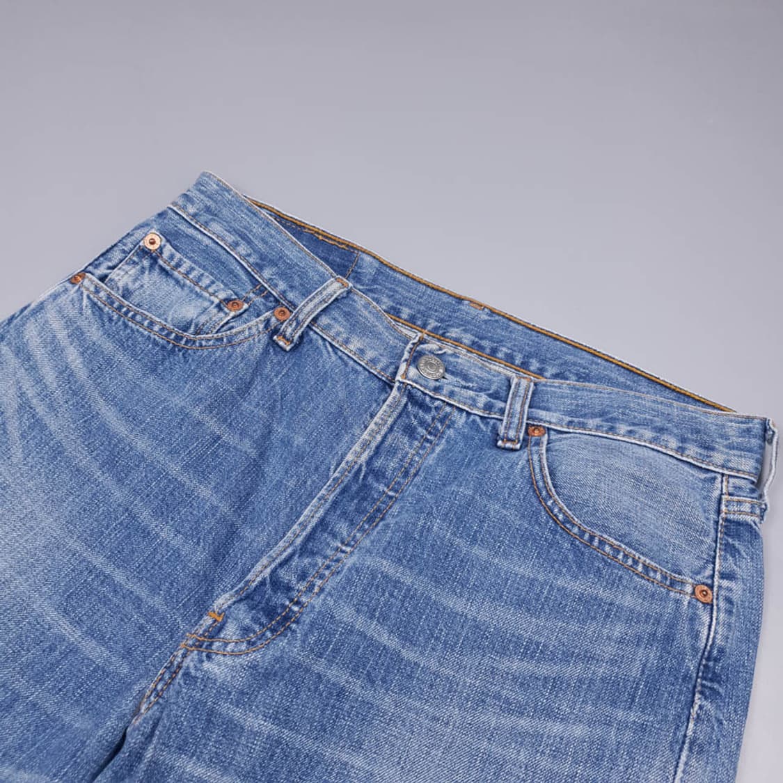 리바이스 재팬 501 중청워싱 버튼플라이 데님 하프팬츠 상품이미지4