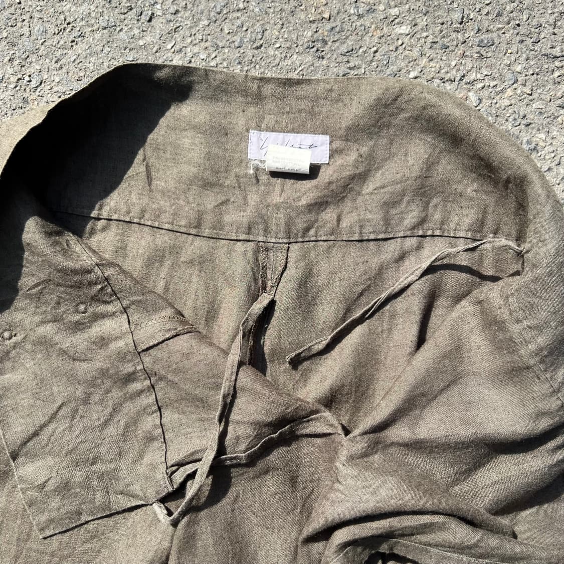 요지 야마모토 1995 SS 리넨 랩 와이드 팬츠 상품이미지8
