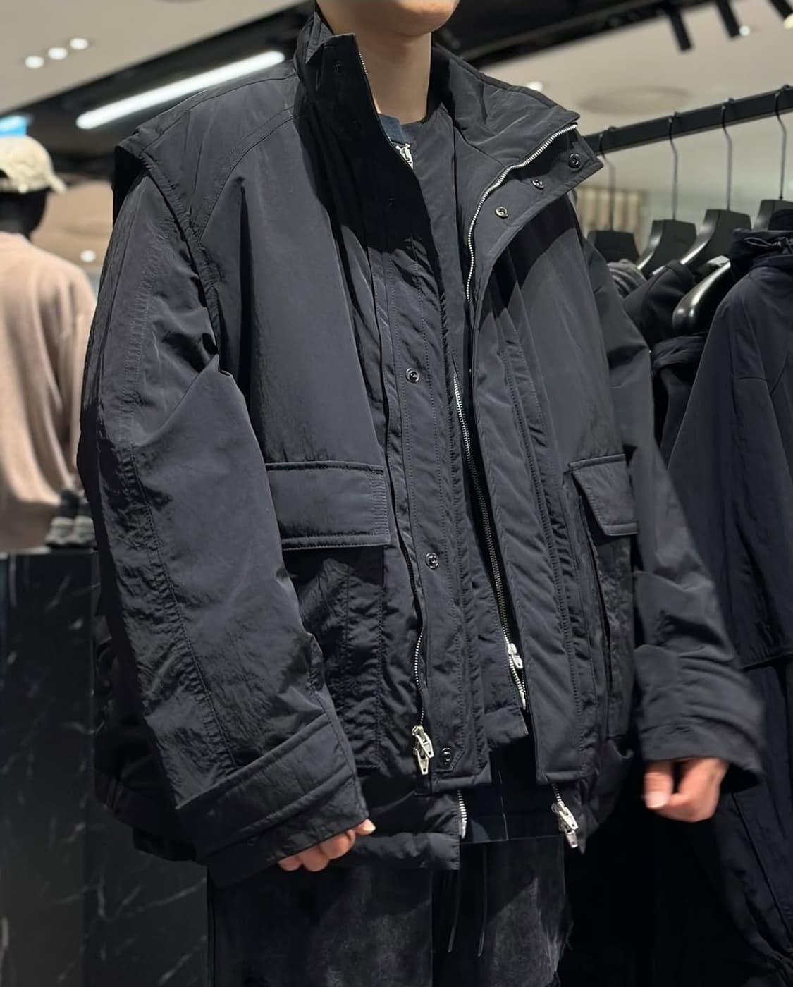 준지 159만 레이어드 스탠카라 봄버 상품이미지6