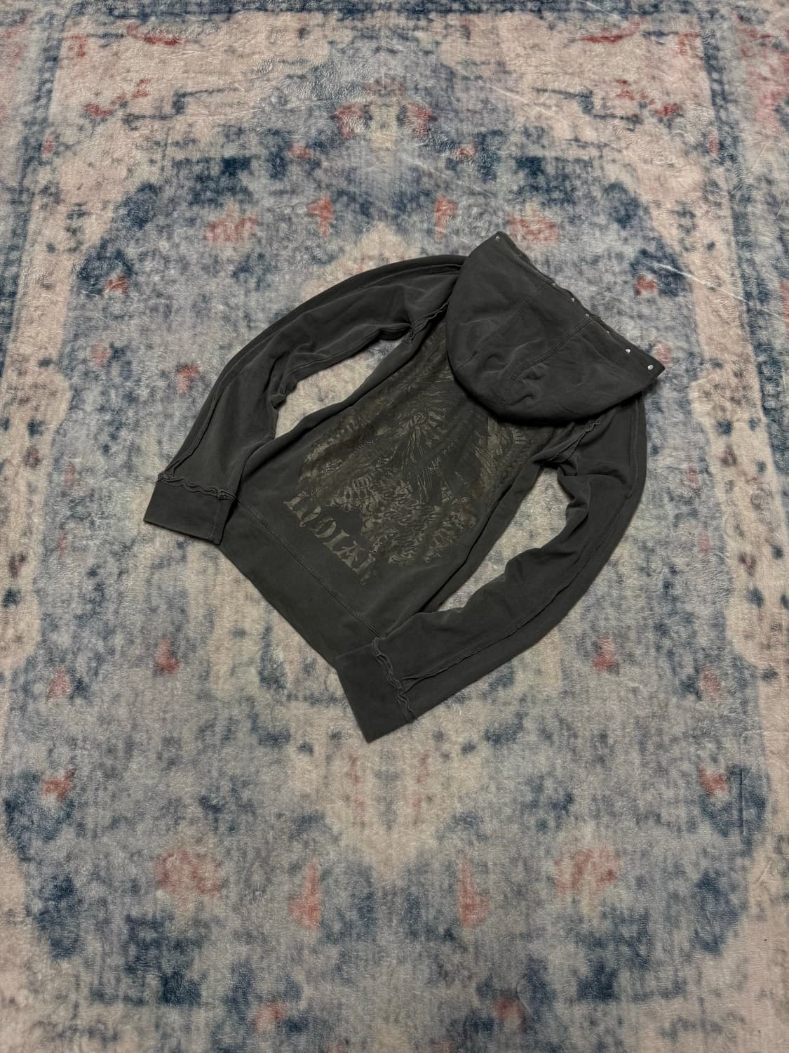 Casva 00s distressed stud grunge hoodie 상품이미지1