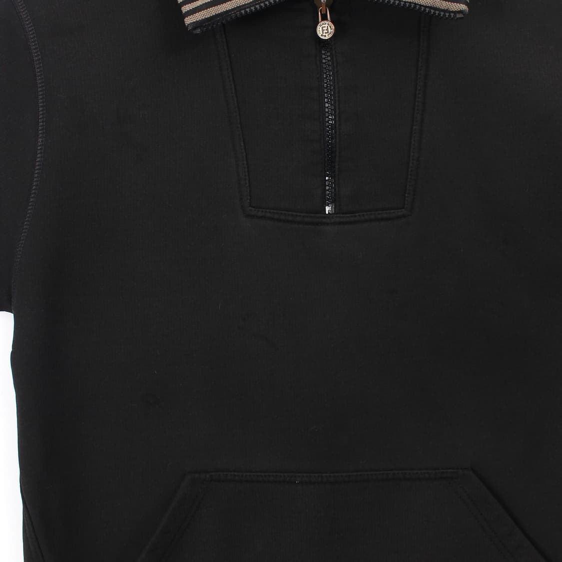 펜디 Fendi 빈티지 블랙 스트라이프 카라 반집업 맨투맨 스웻셔츠 상품이미지3