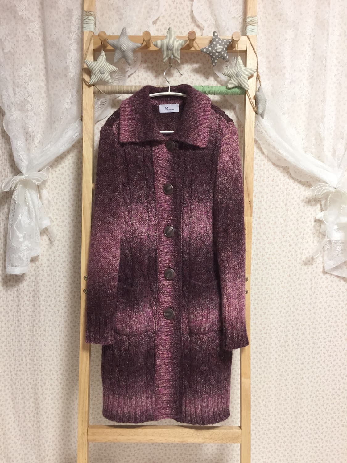 빈티지 모리걸 미안하다사랑한다 은채깔 오로라 니트가디건 상품이미지5