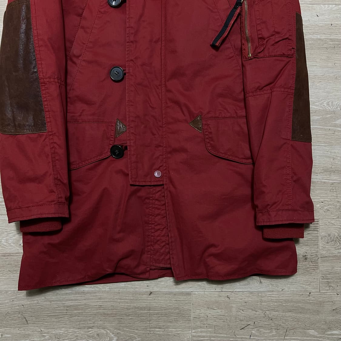 카이아크만 여성 랴빗퍼 안감 라쿤퍼 후드 야상점퍼 [버건디] S/90 상품이미지3