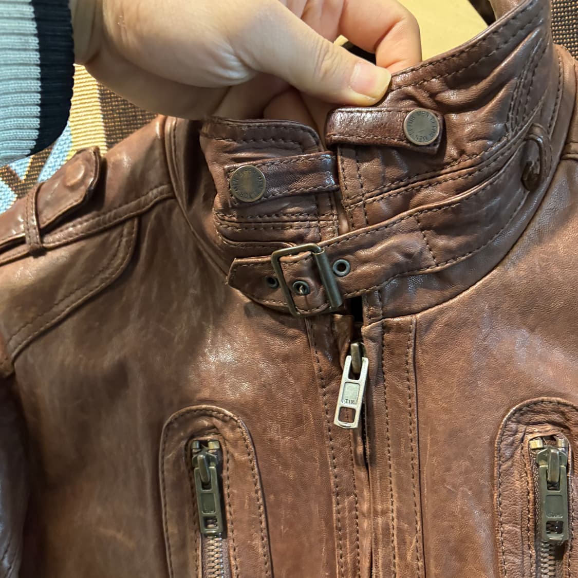 빈티지 양가죽 포켓 레더자켓 상품이미지5
